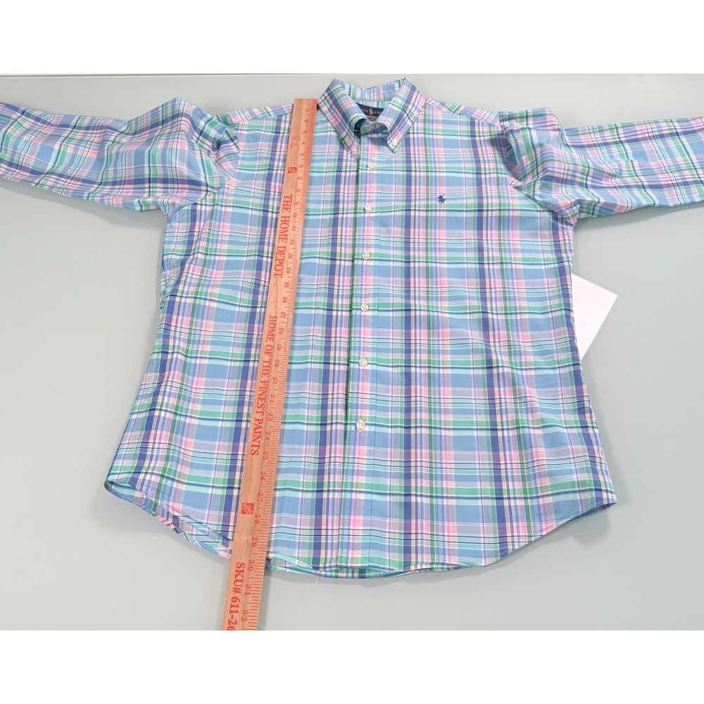 Ralph Lauren Stretch Shirt Mens M Multicolor Plaid Button Down Preppy - Picture 12 of 15